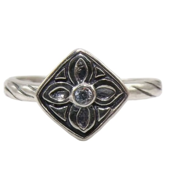 Silpada .925 Sterling Silver Belle Fleur Ring size 7 - Picture 2 of 6